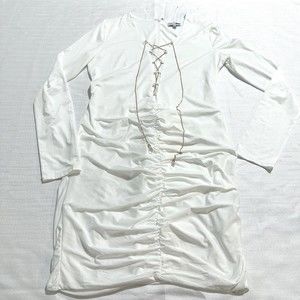 Fashion Nova Party Dress Women’s Size L Long Sleeve White